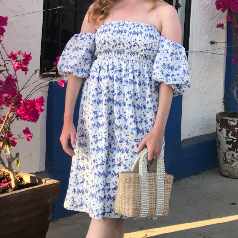 Forever21 Blue and White Floral Dress